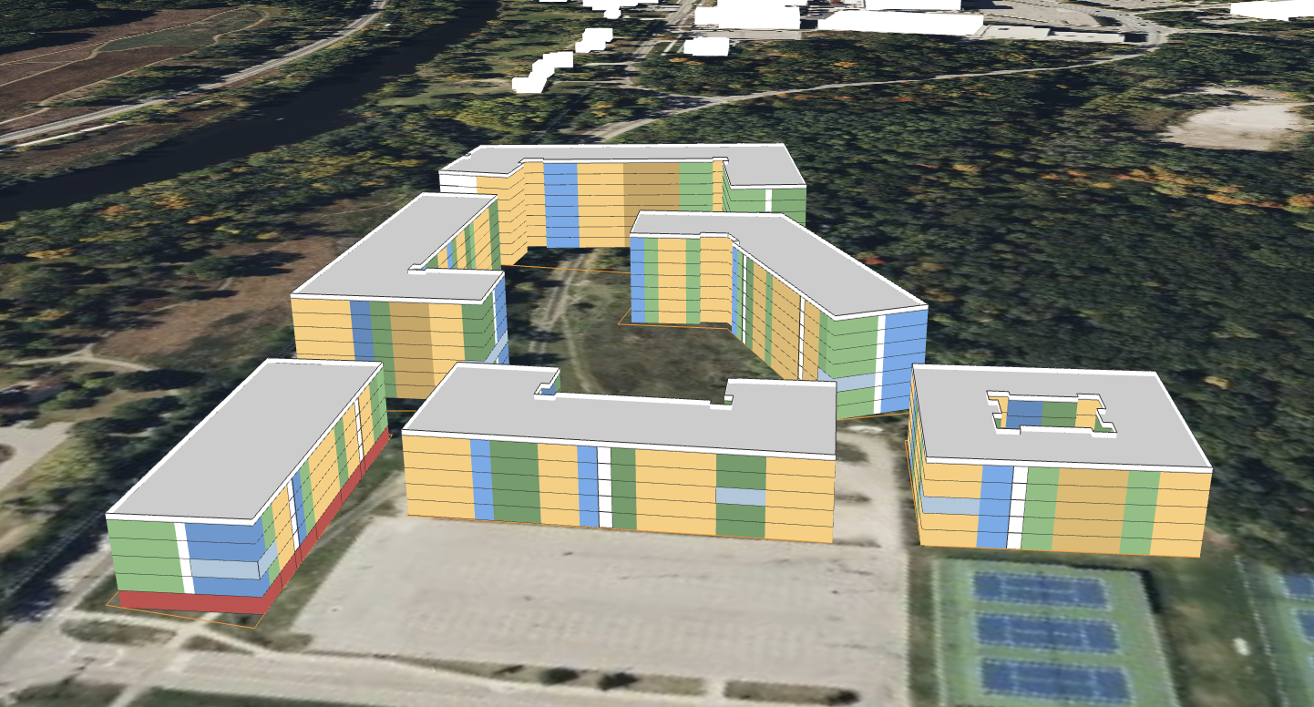 A rendering of the Equitable Ann Arbor Land Trust's proposal for development on the former University of Michigan Hospital dump site. The proposal would bring 2,165 housing units to the site after environmental remediation.