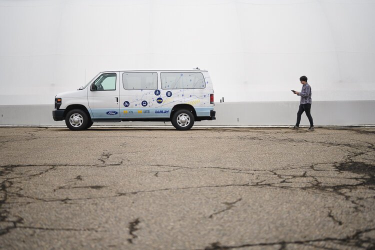 One of the connected vehicles used in the Ann Arbor Connected Vehicle Test Environment.