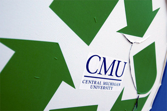 CMU recycling sign