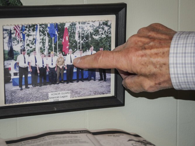 Ed Haynack still wears his Army uniform from WWII uniform when he performs funerals and formal ceremonies with the Honor Guard.