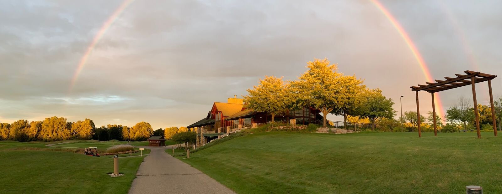 A rainbow appears over Buck’s Run Golf Club before a previous Grapes & Grains event. This year, the Education Foundation’s annual fundraiser takes place Thursday, Oct. 17. 