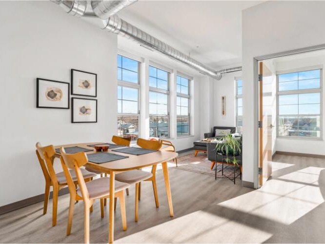 The dining area in one of Commongrounds housing units.