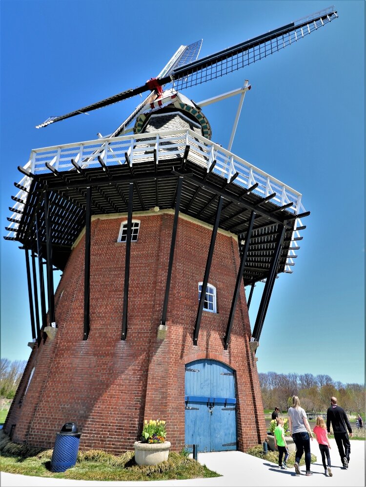 The interior of the towering windmill was off limits to visitors.