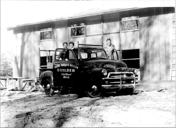 This 1955 photo shows the Vander Meulen Builders team at work. 