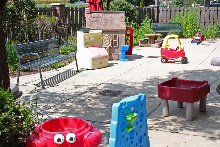 Children enjoy this outdoor play area.