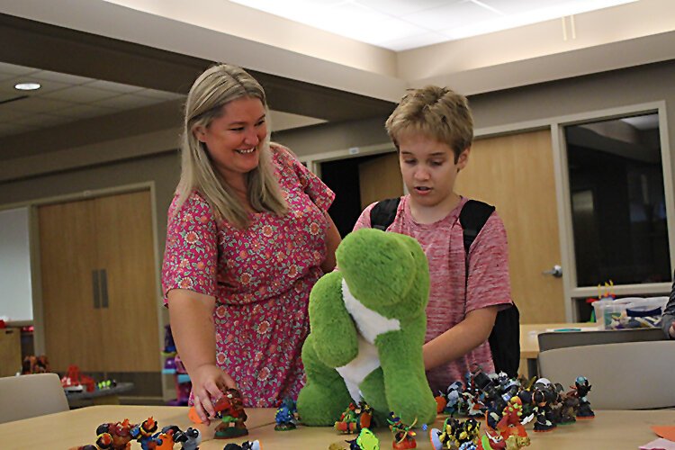 Founder Lauren Cavalli with Caleb Austin, 11