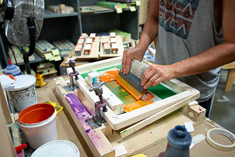 Uncle Goose employs a variety of techniques, including silk screening.