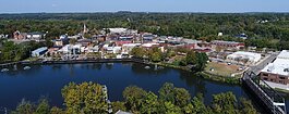 A river view of the City of Allegan's downtown. (City of Allegan)