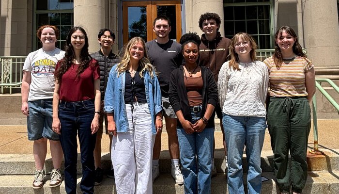 Holland Museum interns Back Row (L-R): Tori Lynch, Joseph Le, Daniel Dykstra, Bobby Dotson; Front Row (L-R): Cecelia Hooper, Grace Torrence, Maiya Mashack, Brianna Conway, Lilli Bruxvoort