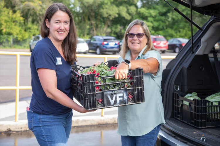 Volunteers and staff rescue food that might otherwise end up in a landfill.