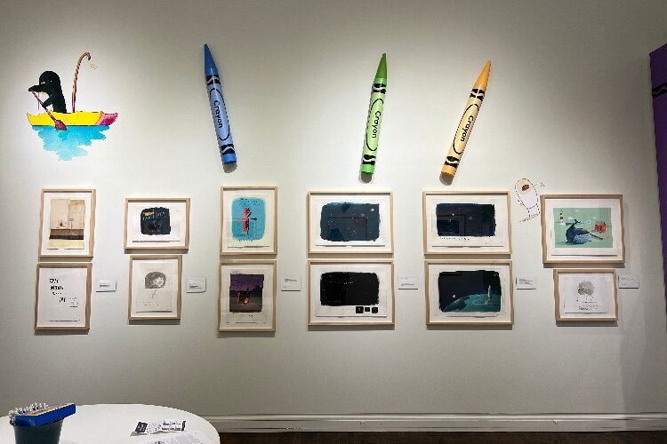 The exhibit features 80 original artworks from Oliver Jeffers’ best-known books.