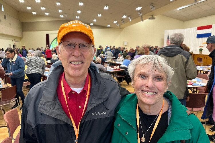 Perry and Bette Austin during their visit to Evergreen Commons. 