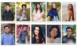 The 2021 Promise Scholars: Ricardo Flores, Ebony Roach, Angel Ruiz, Selena Vazquez, Destinee Phasoukvong, Fredy Rincon Perez, Steve Nguyen, Jennifer Dao, Jacqueline Roman, and Alexis Fuentes.