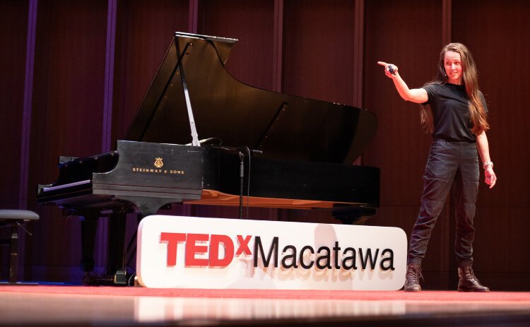 Della Fetzer at TEDxMacatawa 2023.