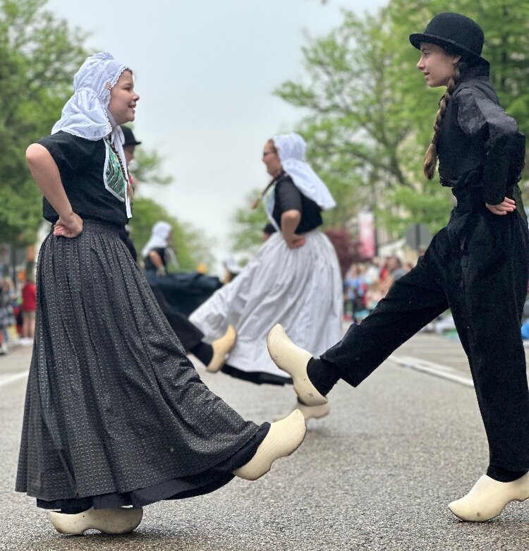 Dutch Dancers perform during the Tulip Time Festival. 