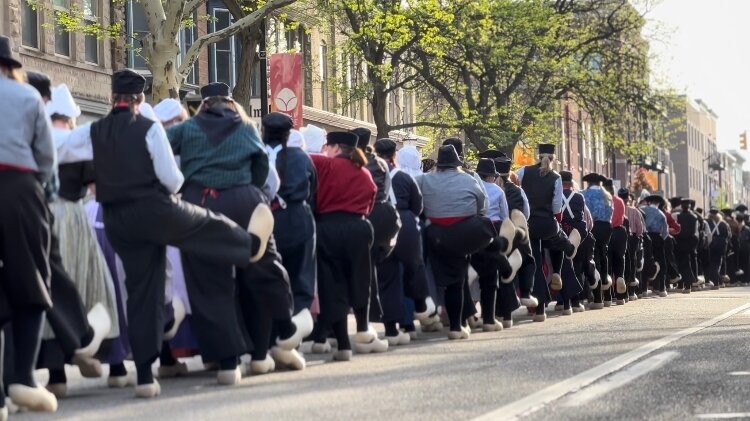 Dutch Dancers perform during the Tulip Time Festival. 