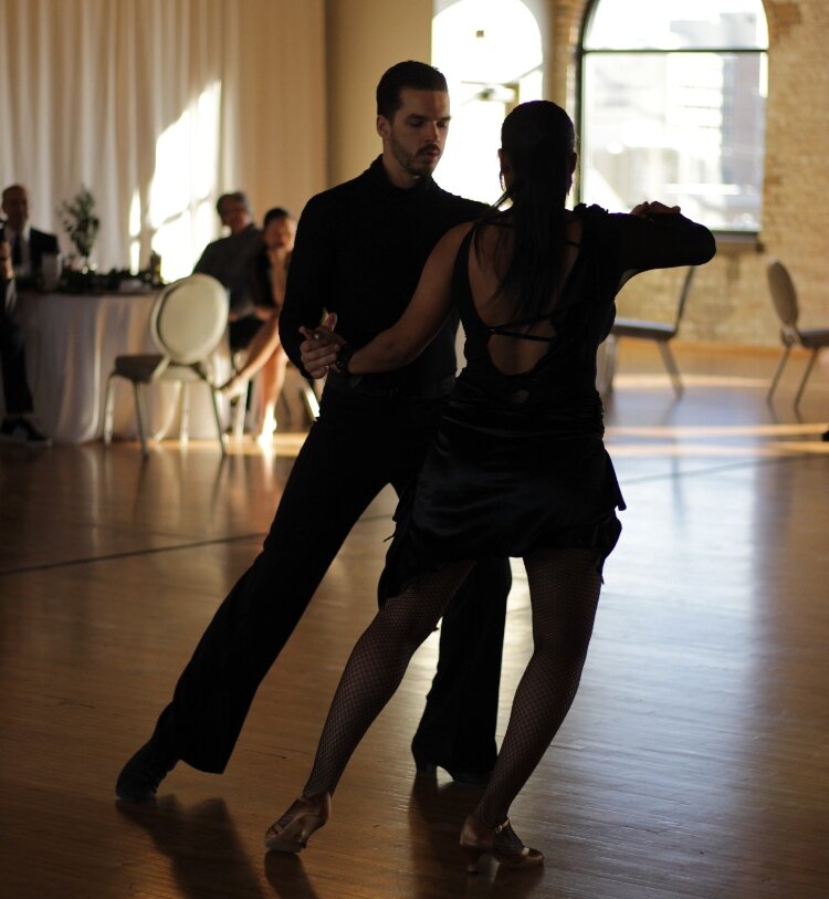 Walker Wilson dances with a partner.