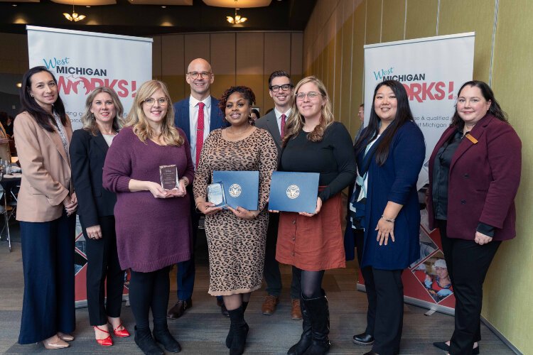 From left: Khristian Silvis, Angie Barksdale, Amy Gibson, Jacob Maas, Shelondrea Johnson, Chad Patton, Megan Bryne, Cara Achterhof, and Kathryn Pina.