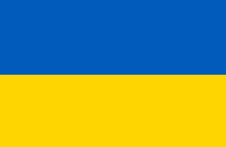 The Ukrainian flag.