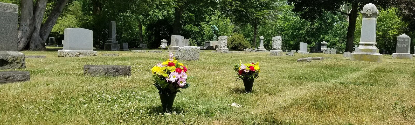 The place of rest for George and Eliza Taylor in Greenwood Cemetery before the placement of their monument.