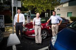 Heather Seyfarth, Mark Rabinsky, and Steven Cohen with a Volt