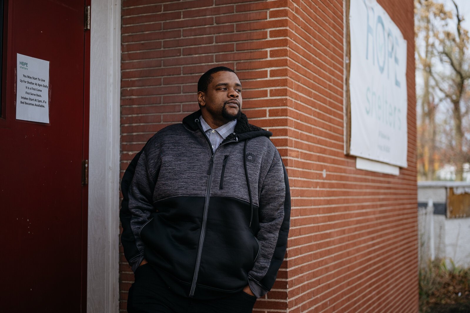 Pontiac resident Devon Hollins at HOPE Shelters' adult homeless shelter in Pontiac. Hollins stayed at the shelter while he was experiencing homelessness and he now works there.