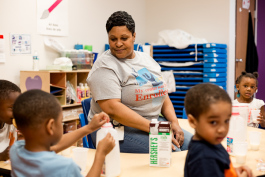 Teacher Tamika Nicks in one of Winston Head Start's updated classrooms