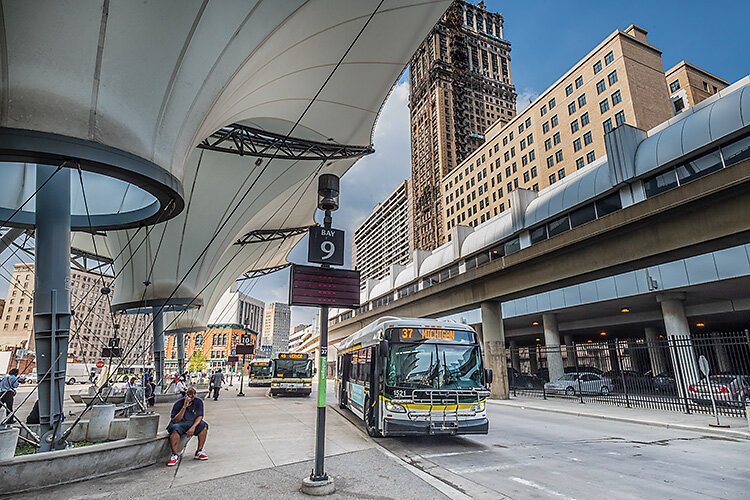 The Rosa Parks Transit Center in Detroit