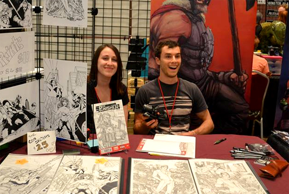 Artist Jay De Foy with Andrea Goossens at Cherry Capital Con. 