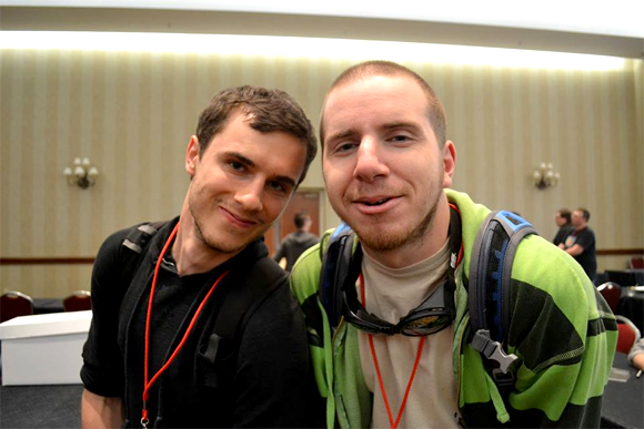 Jay De Foy (left) with fellow artist Richard Johnson. 