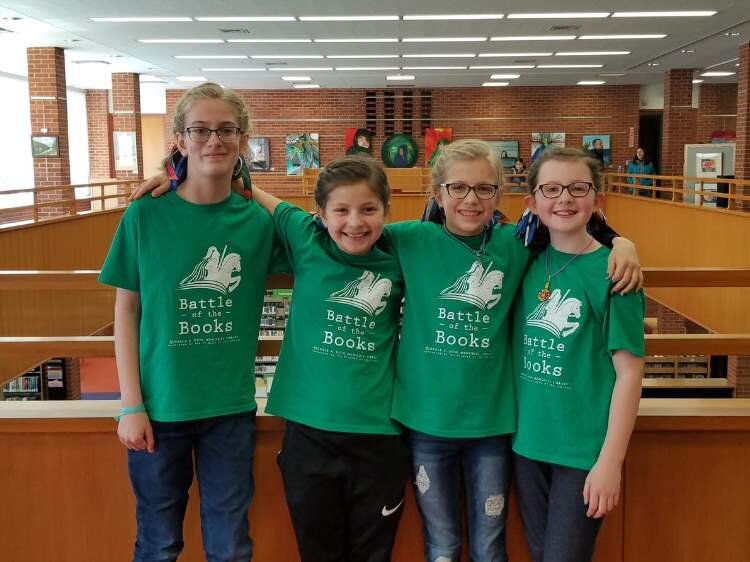 Winning team at the 2020 Battle of the Books, completed shortly before the COVID-19 pandemic.