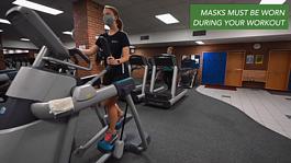 Even during workouts, masks must be worn. Fitness specialist staff are present throughout the facility to keep members encouraged and following guidelines.