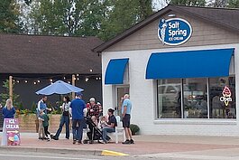 Sanford residents lined up to enjoy half-off cones at Salt Springs