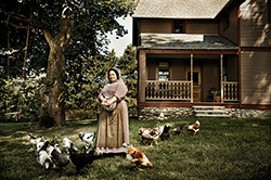 Susan Odom and the Hillside Homestead chickens.