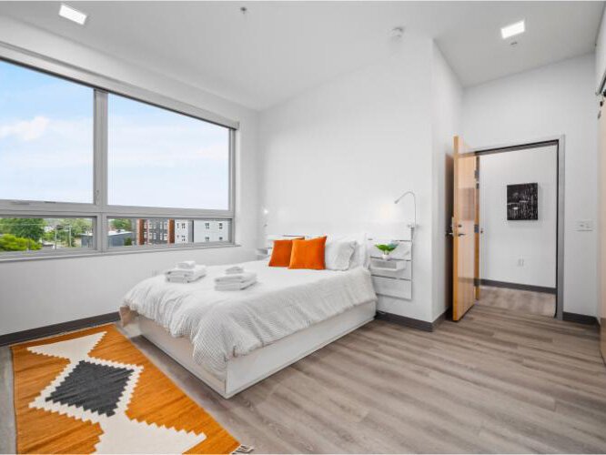 A bedroom in one of Commongrounds housing units.