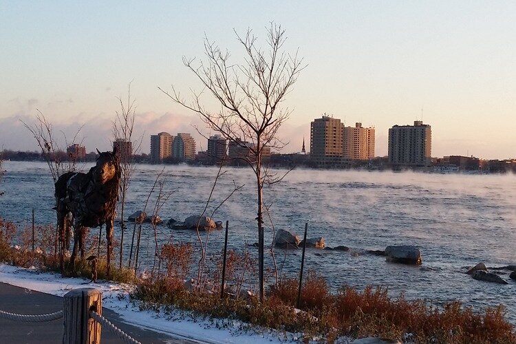 View of Canada from the Blue Water River Walk.