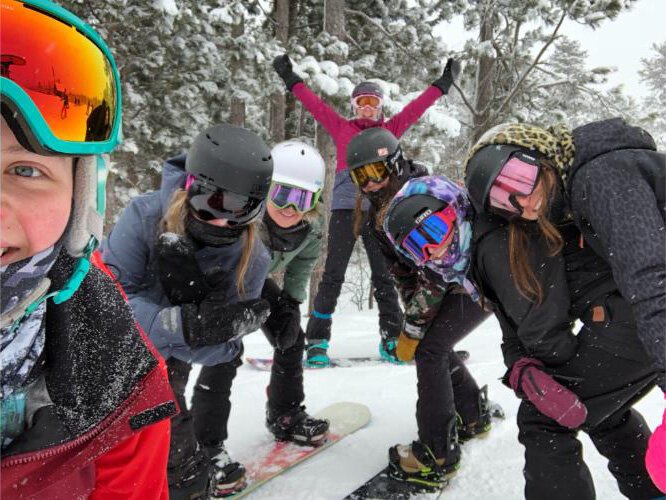 Snowboarders at Mont Ripley. Photo courtesy of Alyssa Dupuis