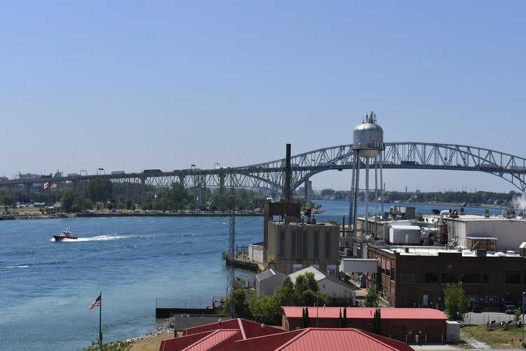 View of the St. Clair River from the Fort Gratiot Lighthouse.