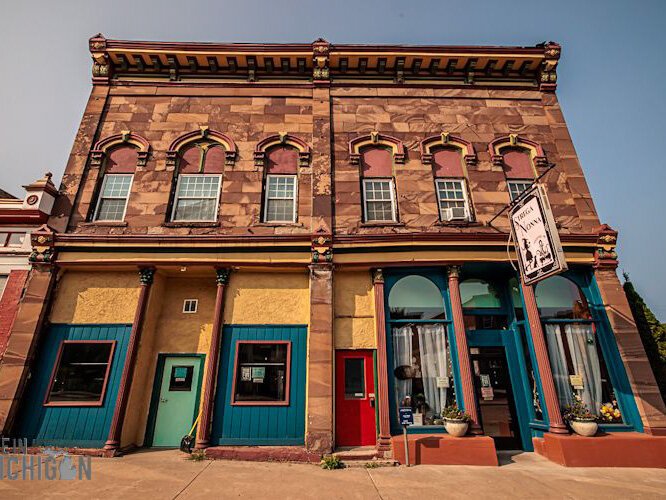 The exterior facade of Strega Nonna, located on Iron Street in downtown Negaunee.