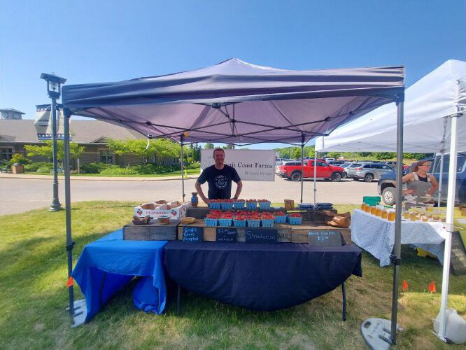 Andy Tezak of Fruit Coast Farms is among the vendors at the Kingsley Farmers Market.