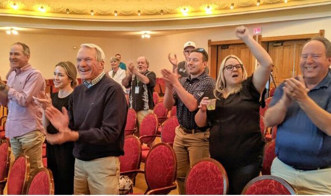 The audience at TCNewTech, a recurring pitch competition sponsored by 20Fathoms in Traverse City.