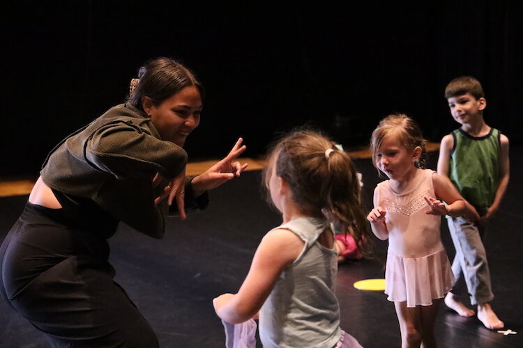 Marisa Bianan working with young dancers