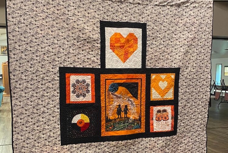 The backside of the "Quilt for Survivors."