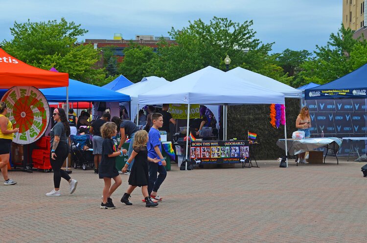 From noon to 2 p.m. on Pride Saturday, vendors set up their displays and tents. 