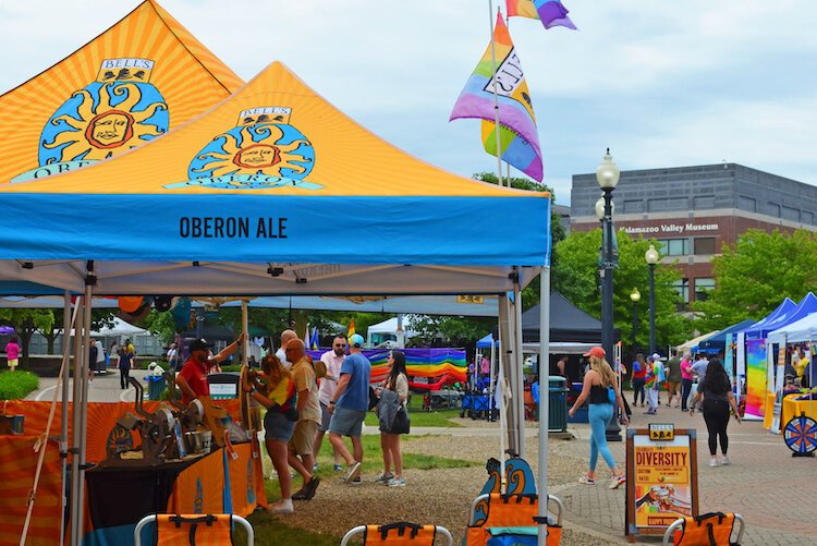 Bell’s Brewery had a very large presence at this year's Pride Festival, with multiple tents. 