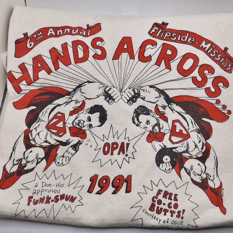 An old t-shirt from Hands Across Eleanor event in 1991