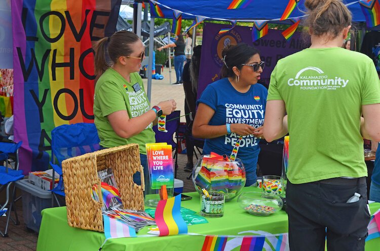 The Kalamazoo Community Foundation had a booth at this year's Pride.