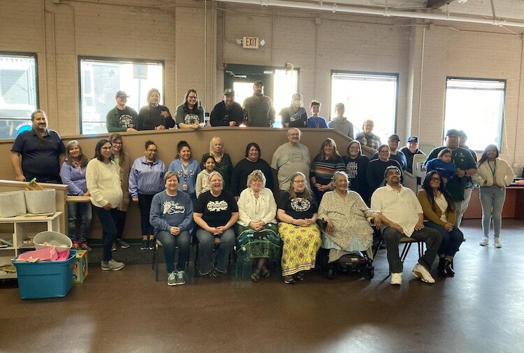 A group from a Language Workshops hosted by the Nottawaseppi Huron Band of the Potawatomi.