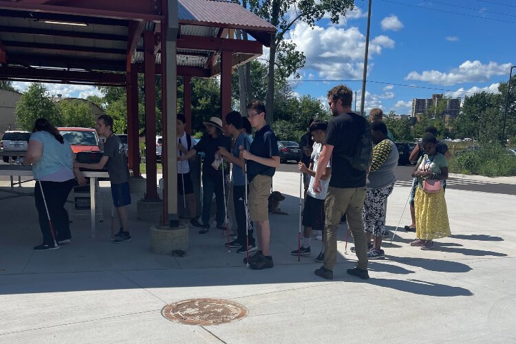 Students at the Kalamazoo Bureau of Services for Blind Persons (BSBP) in attendance at the 2022 ADA Celebration.