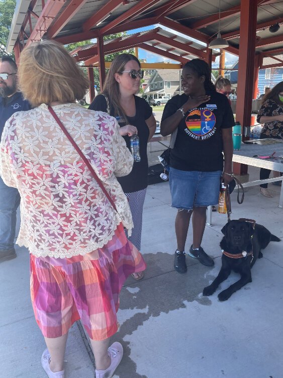 Disability Network Southwest Michigan staff members chat during the 2022 ADA Celebration.